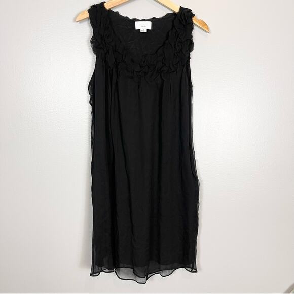 Adam Lippes Silk Mini Dress Women’s size 6 black - Picture 1 of 8
